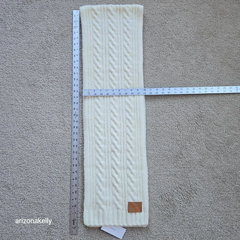 NWT Vince Cable Knit Merino Blend Ivory Thick Scarf